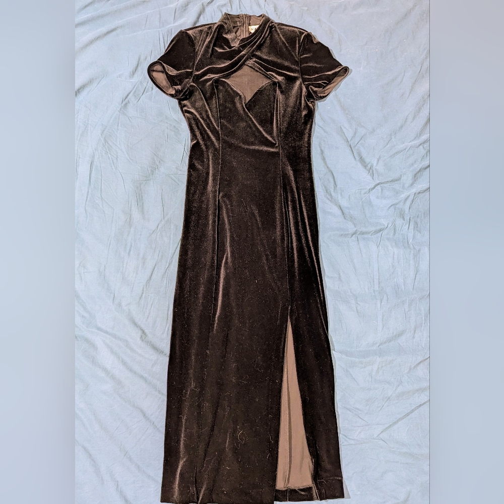 S.L. Fashions Black Dress with Stylish Details